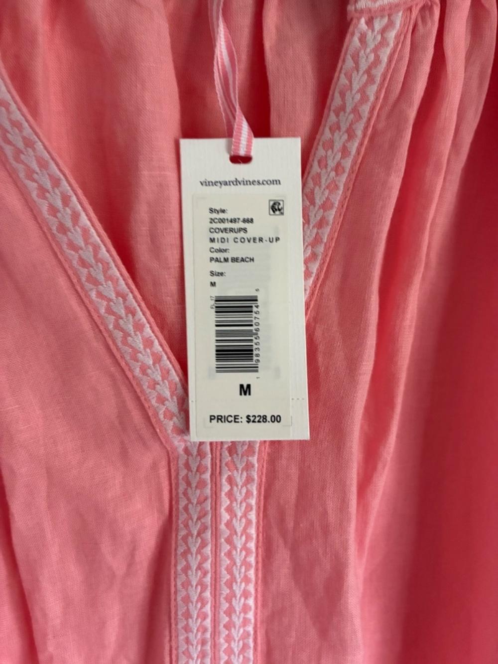 NWT Vineyard Vines Palm Beach pink midi coverup dress M L - Picture 7 of 12